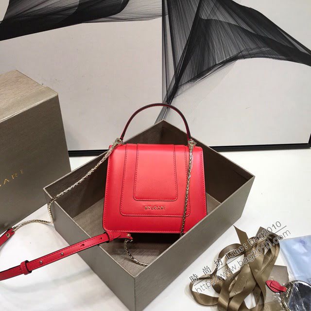 Bvlgari女包 寶格麗爆款三層琺瑯蛇頭包 B38329 進口頂級Box皮 Bvlgari女士手提肩背包  fyd1517